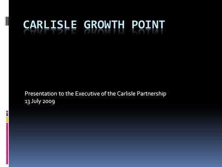 Presentation to the Executive of the Carlisle Partnership 13 July 2009.