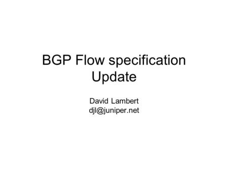 BGP Flow specification Update