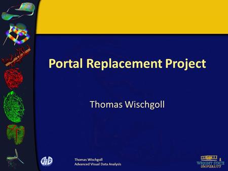 Thomas Wischgoll Advanced Visual Data Analysis Portal Replacement Project Thomas Wischgoll.