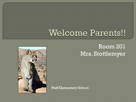 Room 201 Mrs. Stottlemyer Pfaff Elementary School.