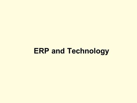 ERP and Technology BDT - Lecture Style Format Sample.