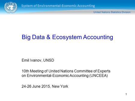 Big Data & Ecosystem Accounting