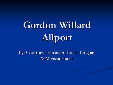 Gordon Willard Allport