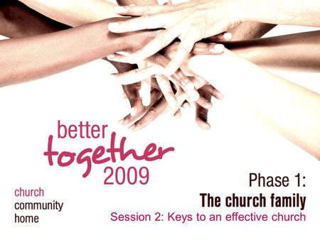 Session 2: Keys to an effective church. Session 2: Keys to an effective church Romans 12:4-8; Ephesians 4:11-13; 1 Corinthians 12:7-11.