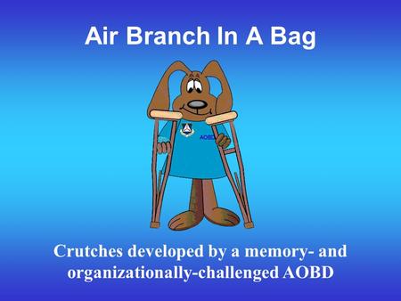 Air Branch In A Bag Crutches developed by a memory- and organizationally-challenged AOBD.