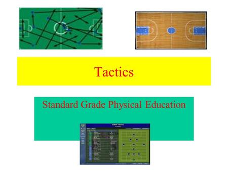 Tactics Standard Grade Physical Education. Learning Intentions By the end of this lesson you will; Understand why we use tactics in games. Understand.