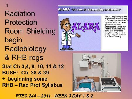 Radiation Protection Room Shielding begin Radiobiology & RHB regs