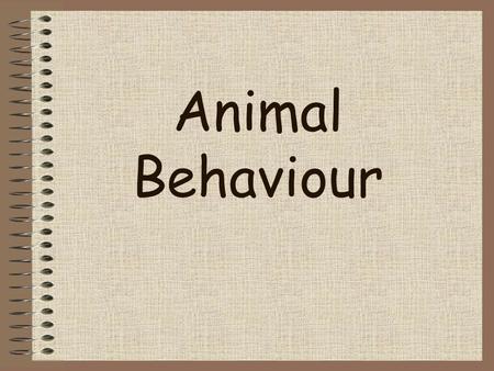 Animal Behaviour.
