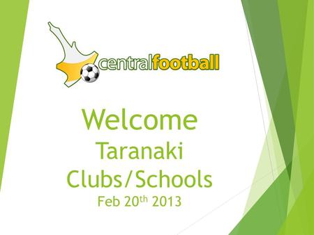 Welcome Taranaki Clubs/Schools Feb 20 th 2013. Agenda for the day 1. Introductions 2. Discuss the Junior competition structure for 2013 and the Whole.