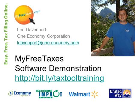 MyFreeTaxes Software Demonstration   Lee Davenport One Economy Corporation