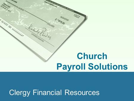 Clergy Financial Resources Church Payroll Solutions.