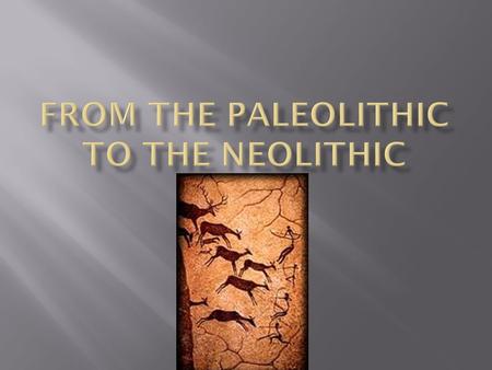  The Paleolithic age was the age of Homo sapiens  It has been divided into two periods:  The Lower Paleolithic Age  Upper Paleolithic Age.