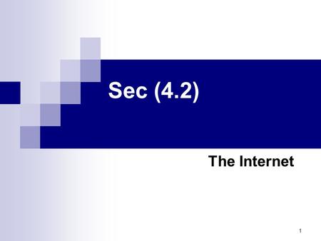 1 Sec (4.2) The Internet. 2 Which originated from research projects going back to the early 1960s. most of this original work was sponsored by the U.S.