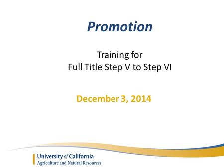 December 3, 2014 Promotion Training for Full Title Step V to Step VI.