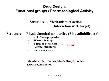 Functional groups / Pharmacological Activity
