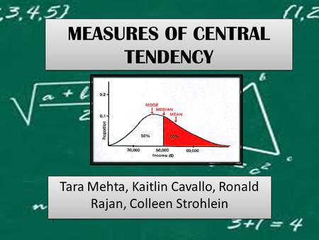 MEASURES OF CENTRAL TENDENCY