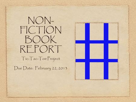 NON-FICTION BOOK REPORT