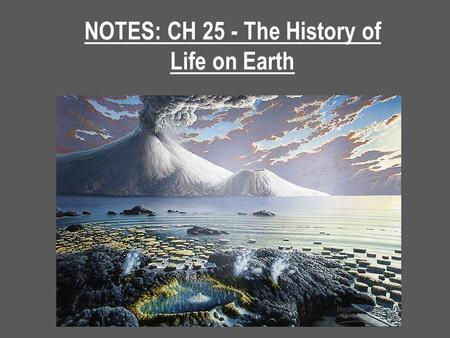 NOTES: CH 25 - The History of Life on Earth