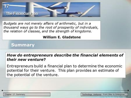 17 Summary The Financial Plan