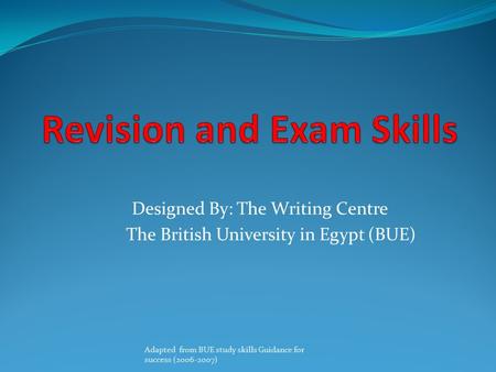 Revision and Exam Skills