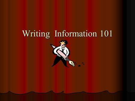 Writing Information 101 Paragraphs A paragraph is a group of sentences that presents a main idea and related details to a reader. A paragraph is a group.