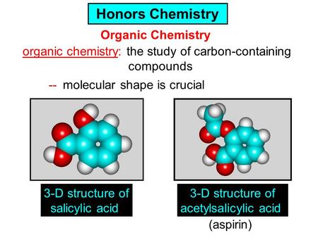 Honors Chemistry Organic Chemistry