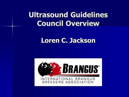 Ultrasound Guidelines Council Overview Loren C. Jackson.