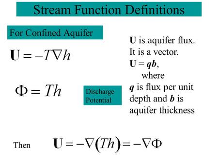 Stream Function Definitions