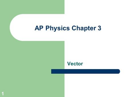 AP Physics Chapter 3 Vector.