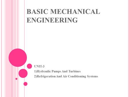 BASIC MECHANICAL ENGINEERING