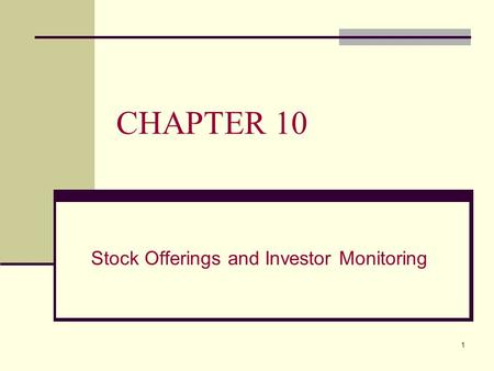 Stock Offerings and Investor Monitoring