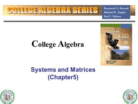 Systems and Matrices (Chapter5)