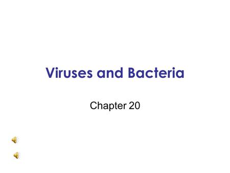 Viruses and Bacteria Chapter 20.