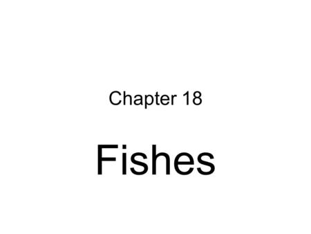 Chapter 18 Fishes.