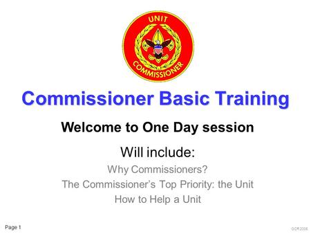 Commissioner Basic Training