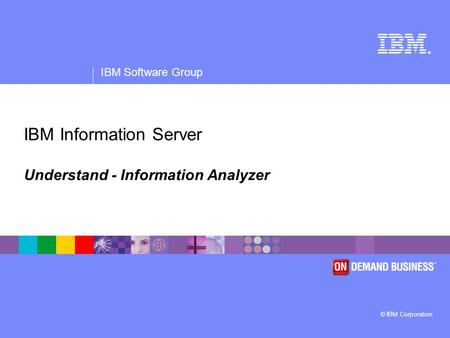 ® IBM Software Group © IBM Corporation IBM Information Server Understand - Information Analyzer.