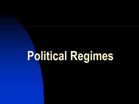 Political Regimes.