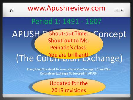 APUSH Review: Key Concept 1.2 (The Columbian Exchange)