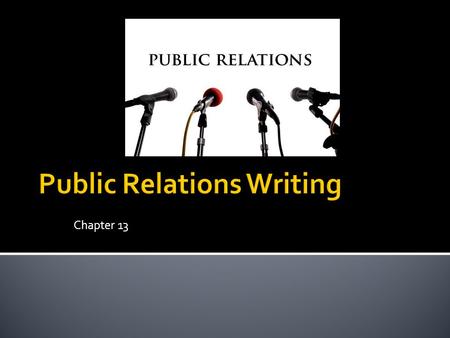 Public Relations Writing