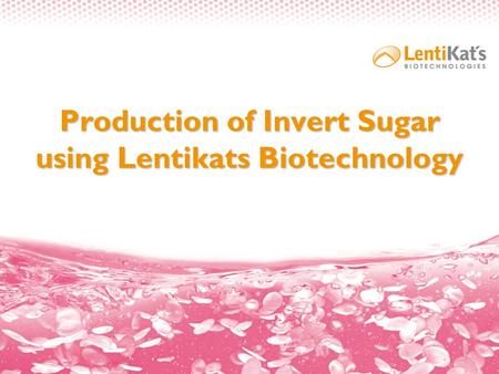Production of Invert Sugar using Lentikats Biotechnology