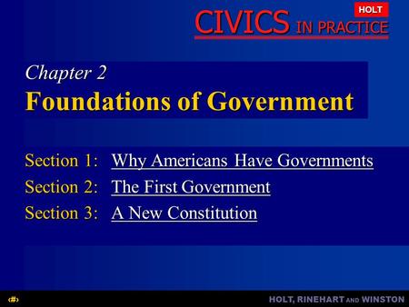 Chapter 2 Foundations of Government
