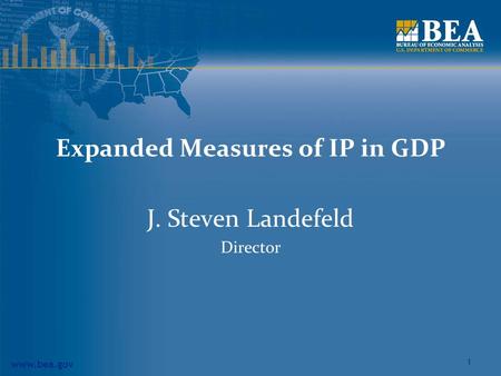 Www.bea.gov Expanded Measures of IP in GDP J. Steven Landefeld Director 1.