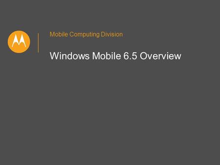 Windows Mobile 6.5 Overview