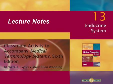 13 Lecture Notes Endocrine System