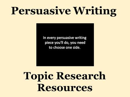 Topic Research Resources Persuasive Writing. Common Questions about Year Round Education