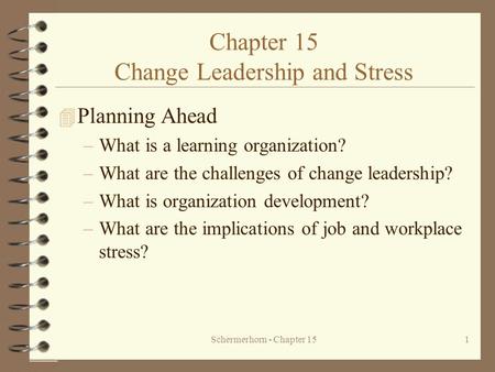 Chapter 15 Change Leadership and Stress