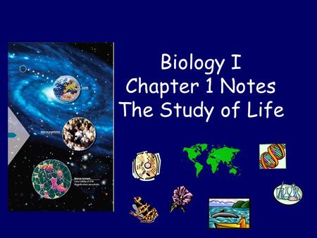 Biology I Chapter 1 Notes The Study of Life. Section 1: Intro to Biology The Science of Life BIO = life BIO = life LOGOS = study LOGOS = study Biology.