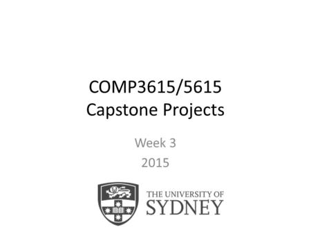COMP3615/5615 Capstone Projects