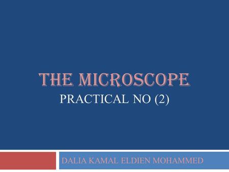 The microscope practical NO (2)