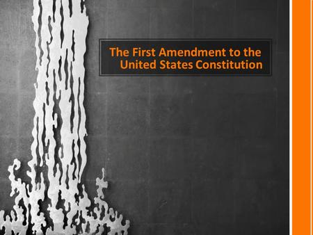 The First Amendment to the United States Constitution.